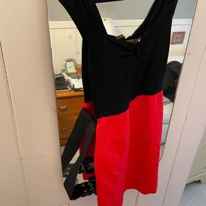 Vintage Barami belted holiday dress, size 8, NYC brand